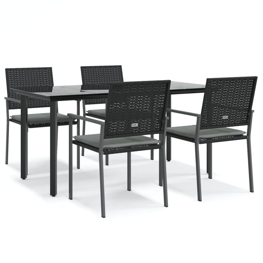 -Delige Tuinset Met Kussens Poly Rattan En Staal 5 160 cm tafellengte Ja