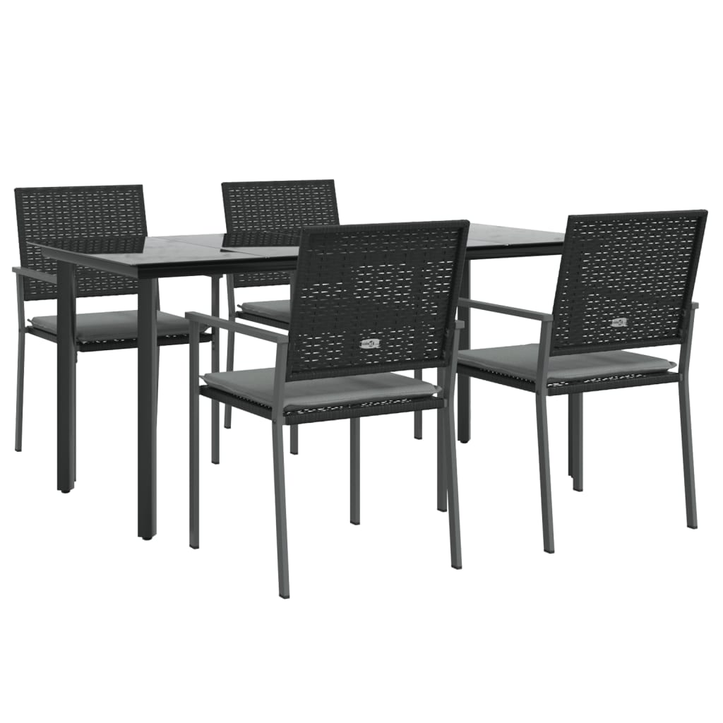 -Delige Tuinset Met Kussens Poly Rattan En Staal 5 160 cm tafellengte Ja