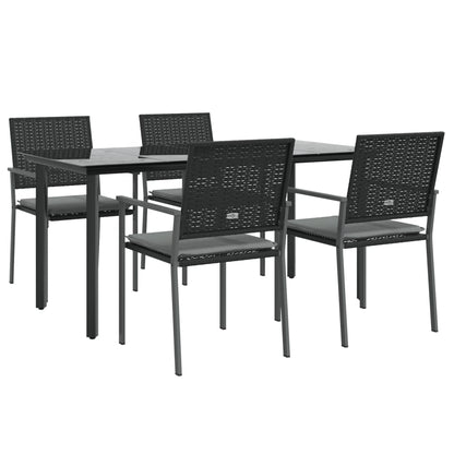 -Delige Tuinset Met Kussens Poly Rattan En Staal 5 160 cm tafellengte Ja