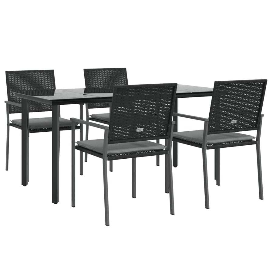 -Delige Tuinset Met Kussens Poly Rattan En Staal 5 160 cm tafellengte Ja