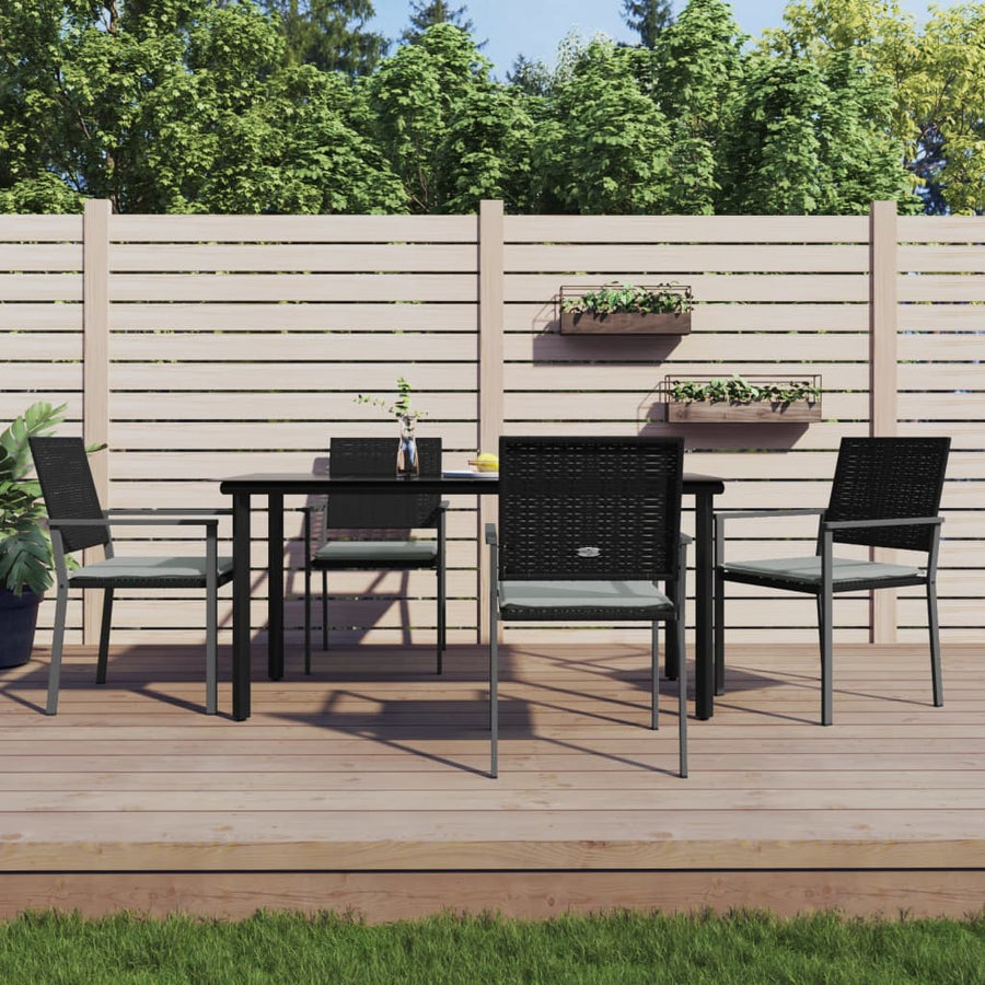 -Delige Tuinset Met Kussens Poly Rattan En Staal 5 160 cm tafellengte Ja