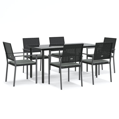 -Delige Tuinset Met Kussens Poly Rattan En Staal 7 160 cm tafellengte Ja