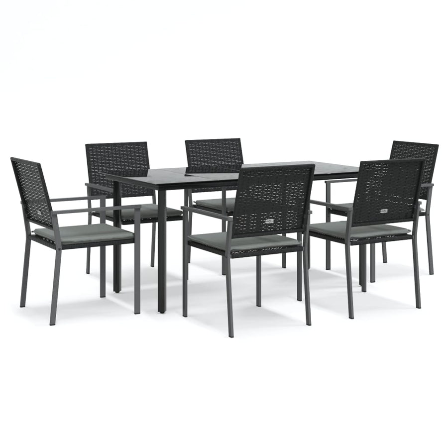 -Delige Tuinset Met Kussens Poly Rattan En Staal 7 160 cm tafellengte Ja