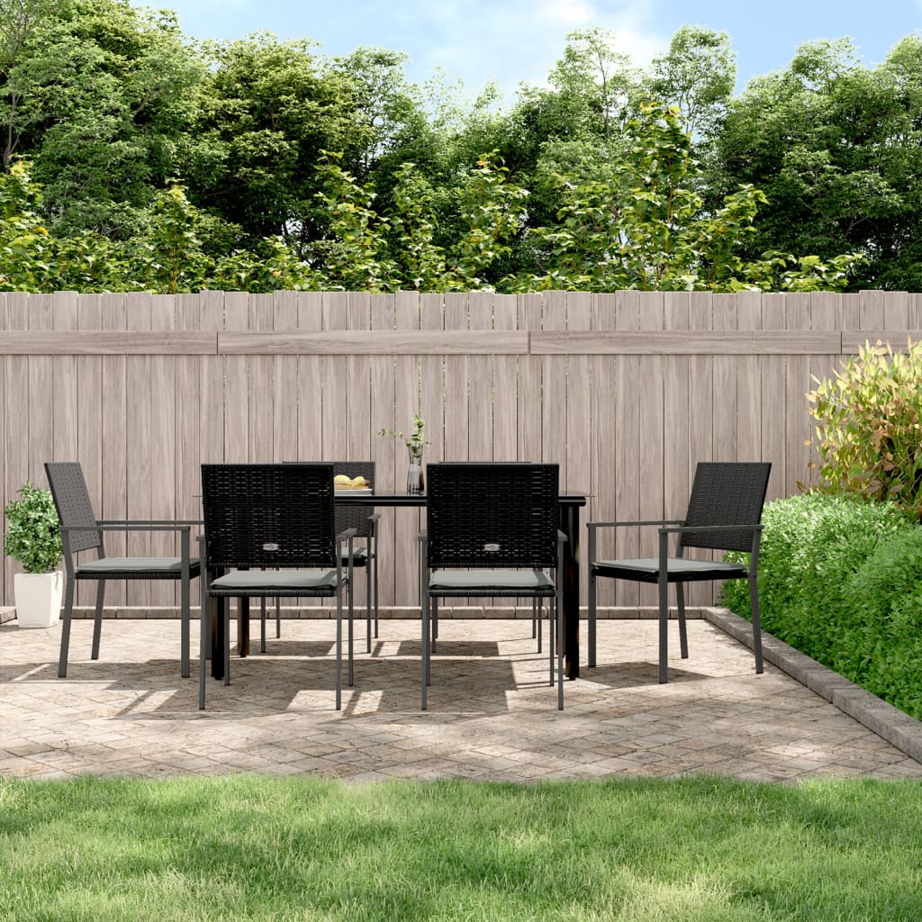-Delige Tuinset Met Kussens Poly Rattan En Staal 7 160 cm tafellengte Ja