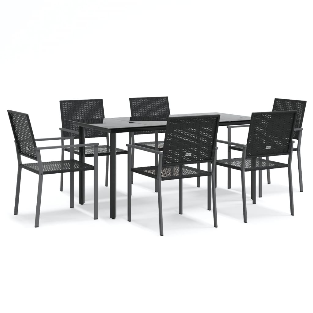 7-delige Tuinset poly rattan en staal