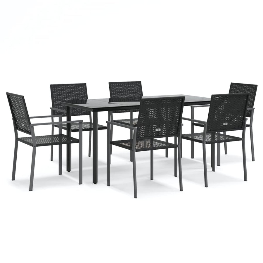 7-delige Tuinset poly rattan en staal