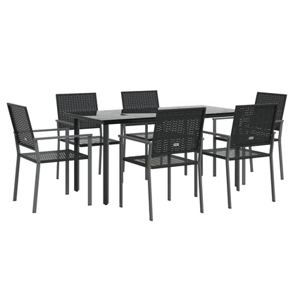 7-delige Tuinset poly rattan en staal