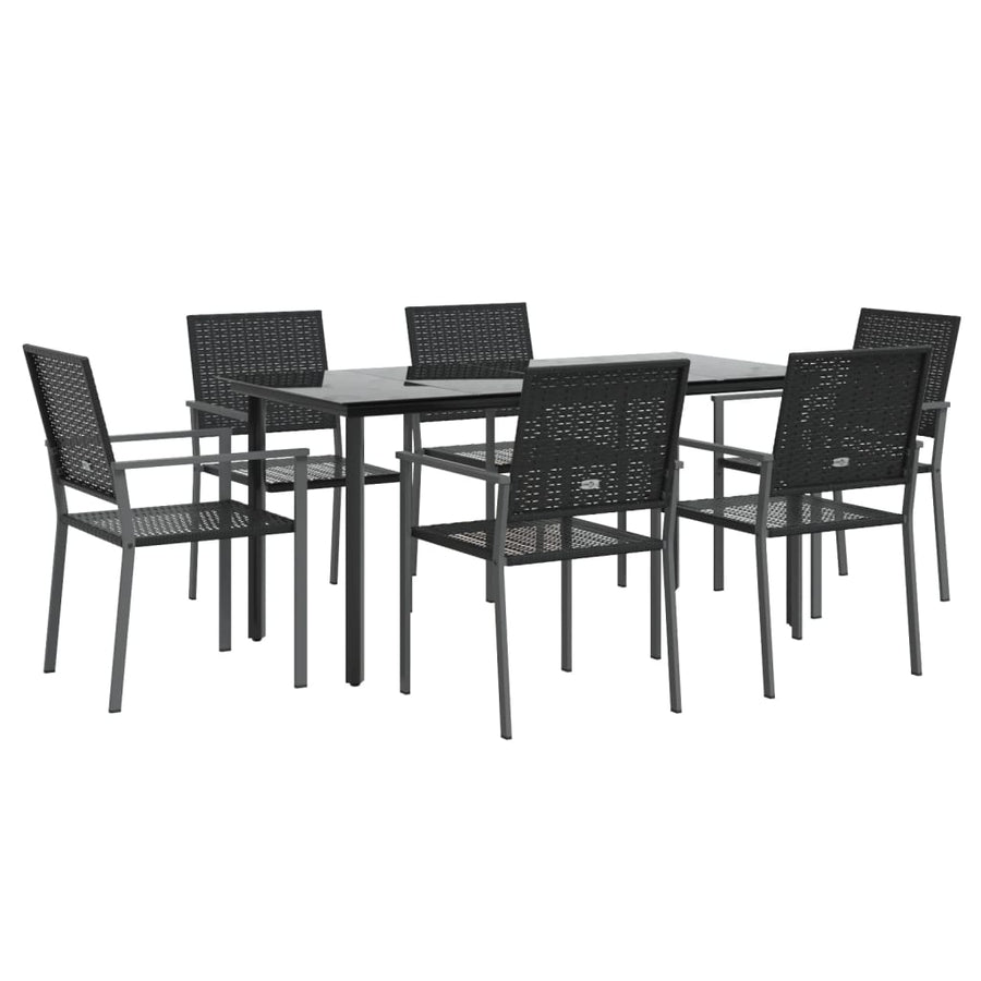 7-delige Tuinset poly rattan en staal