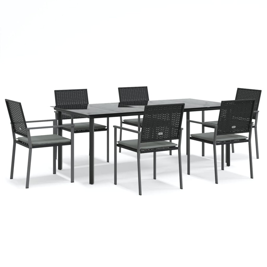 7-Delige Tuinset Met Kussens Poly Rattan En Staal 6 200 cm tafellengte Ja