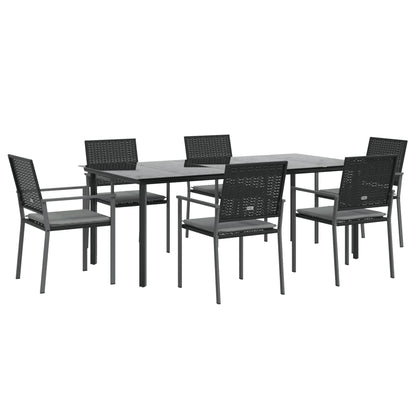 7-Delige Tuinset Met Kussens Poly Rattan En Staal 6 200 cm tafellengte Ja