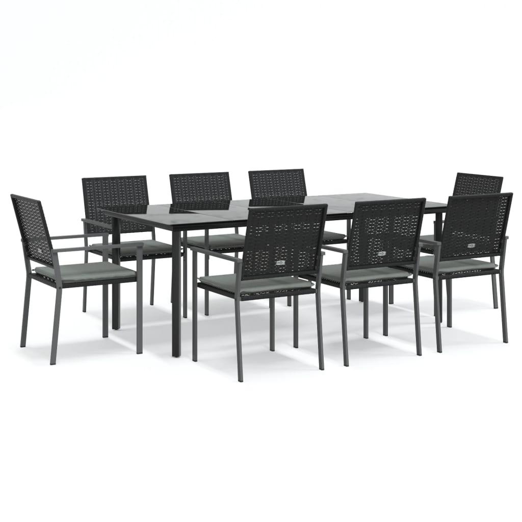9-Delige Tuinset Met Kussens Poly Rattan En Staal 8 200 cm tafellengte Ja