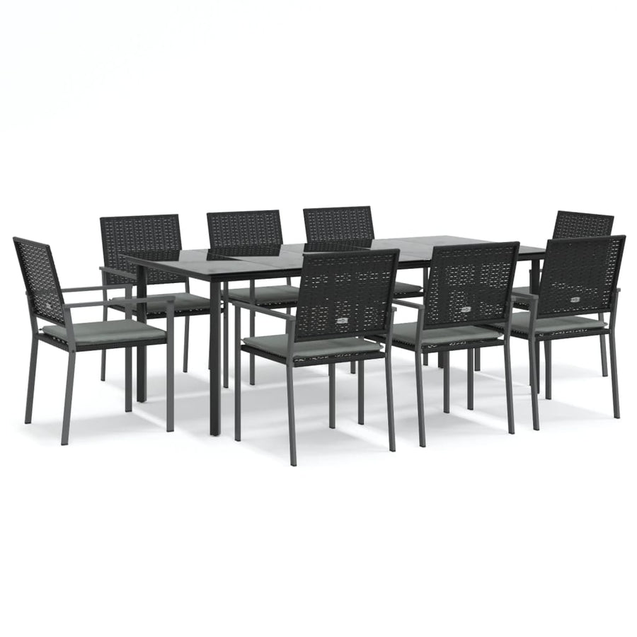 9-Delige Tuinset Met Kussens Poly Rattan En Staal 8 200 cm tafellengte Ja