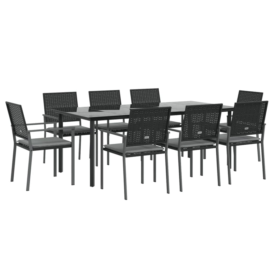 9-Delige Tuinset Met Kussens Poly Rattan En Staal 8 200 cm tafellengte Ja
