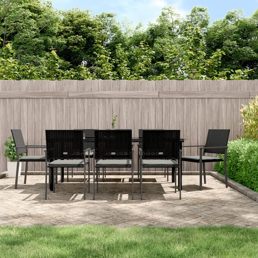 9-Delige Tuinset Met Kussens Poly Rattan En Staal 8 200 cm tafellengte Ja