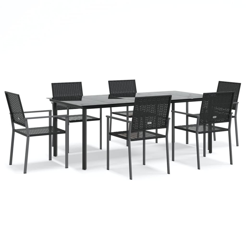7-delige Tuinset poly rattan en staal