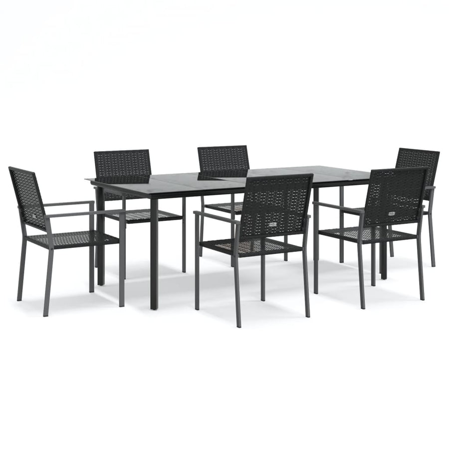 7-delige Tuinset poly rattan en staal