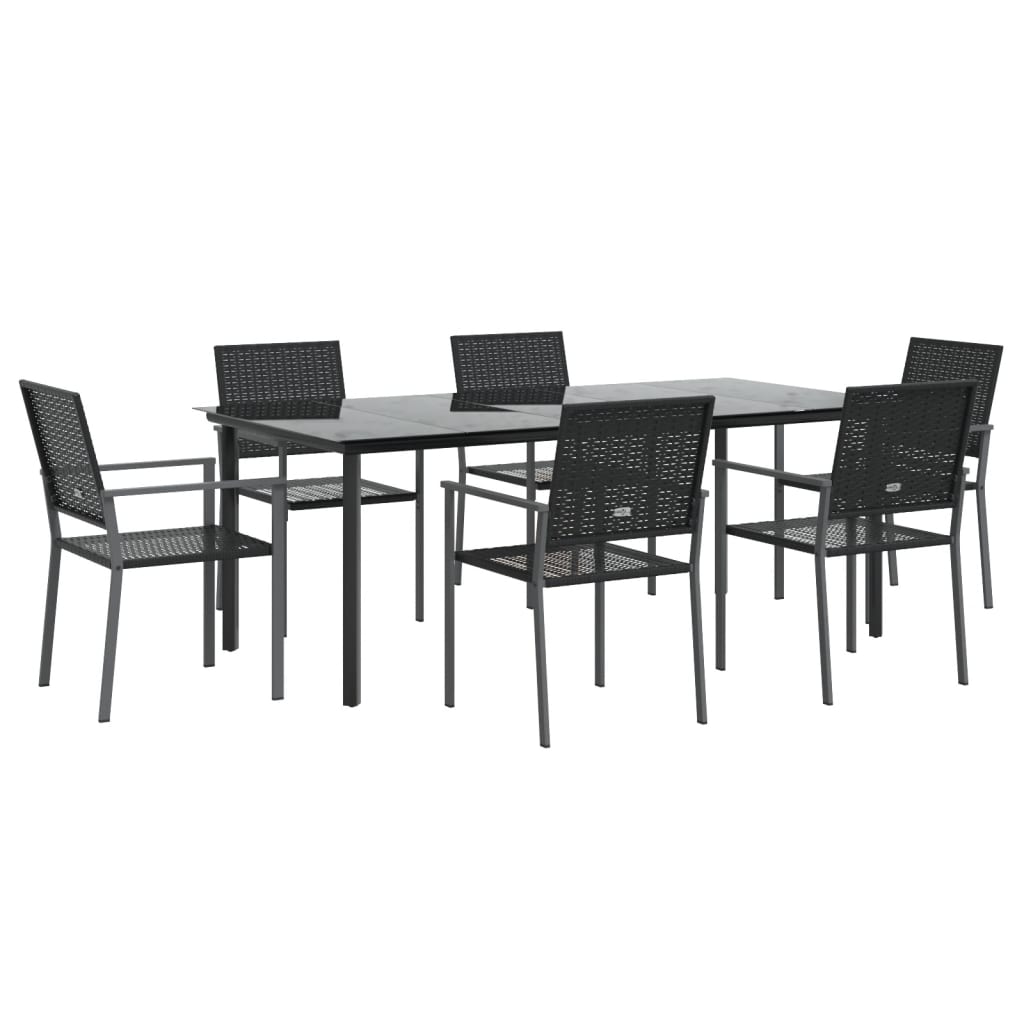 7-delige Tuinset poly rattan en staal