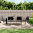 Tuinset 7-delig poly rattan staal zwart