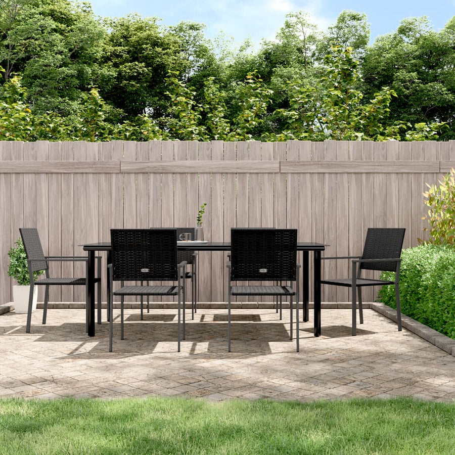7-delige Tuinset poly rattan en staal