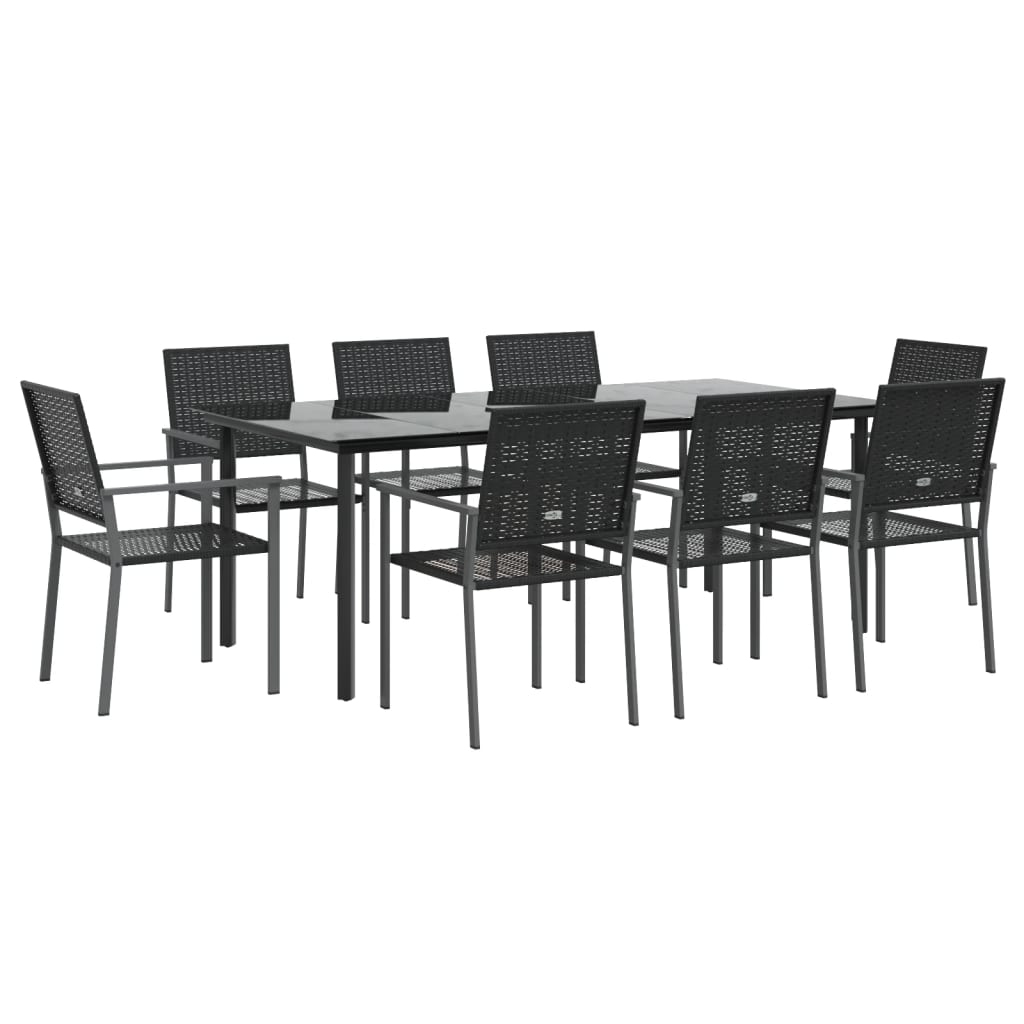 9-delige Tuinset poly rattan en staal