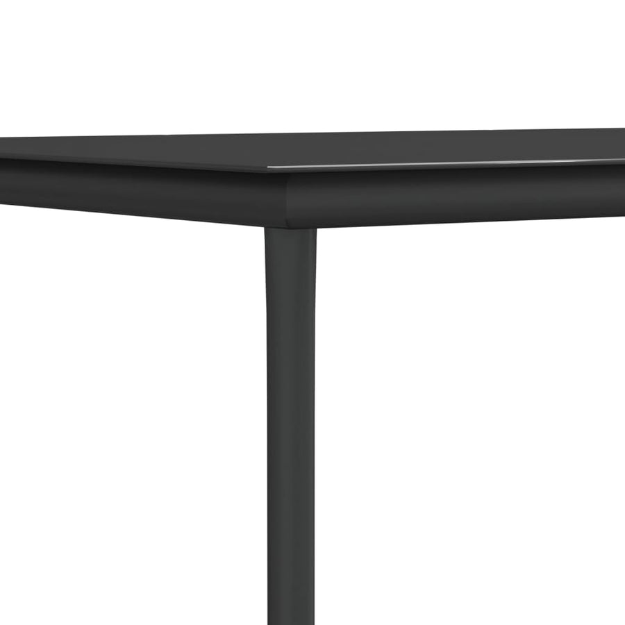 3-Delige Tuinset Textileen En Staal Zwart 80 cm tafellengte