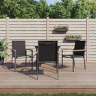 Tuinset 5-delig textileen staal zwart 80x80 cm tafel