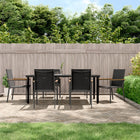 7-piece Garden Set Textilene and Steel Black