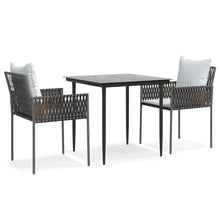 -Delige Tuinset Met Kussens Poly Rattan En Staal 3 80 cm tafellengte Bruin