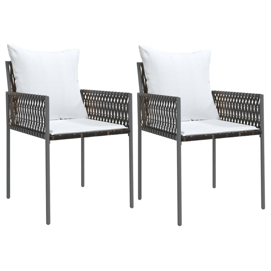 -Delige Tuinset Met Kussens Poly Rattan En Staal 3 80 cm tafellengte Bruin