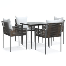 -Delige Tuinset Met Kussens Poly Rattan En Staal 5 80 cm tafellengte Bruin