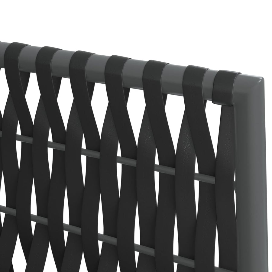 -Delige Tuinset Met Kussens Poly Rattan En Staal 3 80 cm tafellengte Zwart