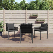 Tuinset 5-delig poly rattan staal met kussens