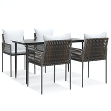 -Delige Tuinset Met Kussens Poly Rattan En Staal 5 140 cm tafellengte Bruin
