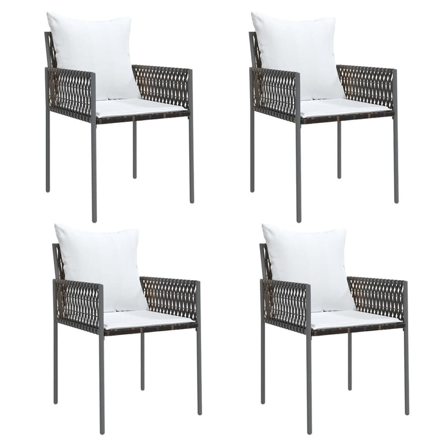 -Delige Tuinset Met Kussens Poly Rattan En Staal 5 140 cm tafellengte Bruin
