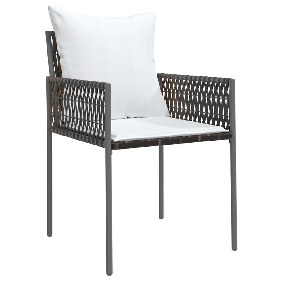 -Delige Tuinset Met Kussens Poly Rattan En Staal 5 140 cm tafellengte Bruin