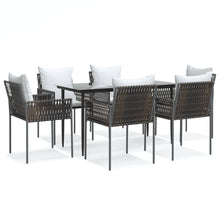 -Delige Tuinset Met Kussens Poly Rattan En Staal 7 140 cm tafellengte Bruin