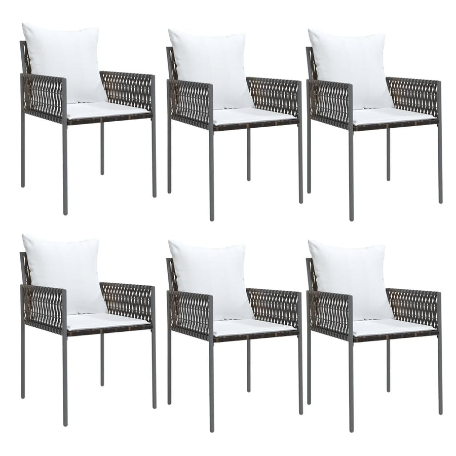 -Delige Tuinset Met Kussens Poly Rattan En Staal 7 140 cm tafellengte Bruin