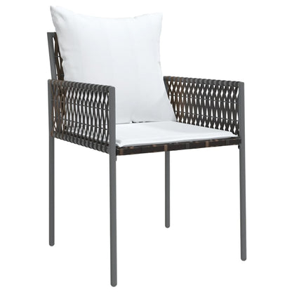 -Delige Tuinset Met Kussens Poly Rattan En Staal 7 140 cm tafellengte Bruin