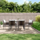 Tuinset 7-delig poly rattan staal met kussens