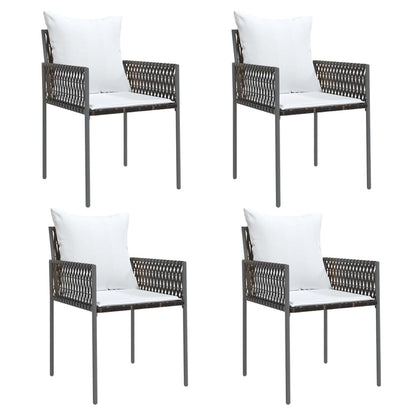 -Delige Tuinset Met Kussens Poly Rattan En Staal 5 160 cm tafellengte Bruin