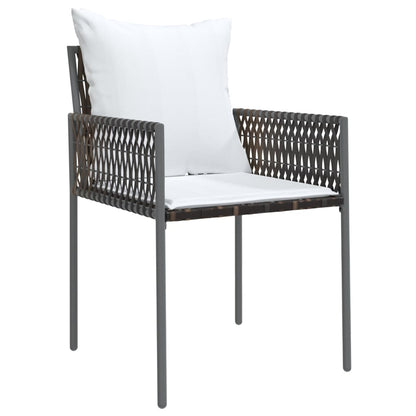 -Delige Tuinset Met Kussens Poly Rattan En Staal 5 160 cm tafellengte Bruin
