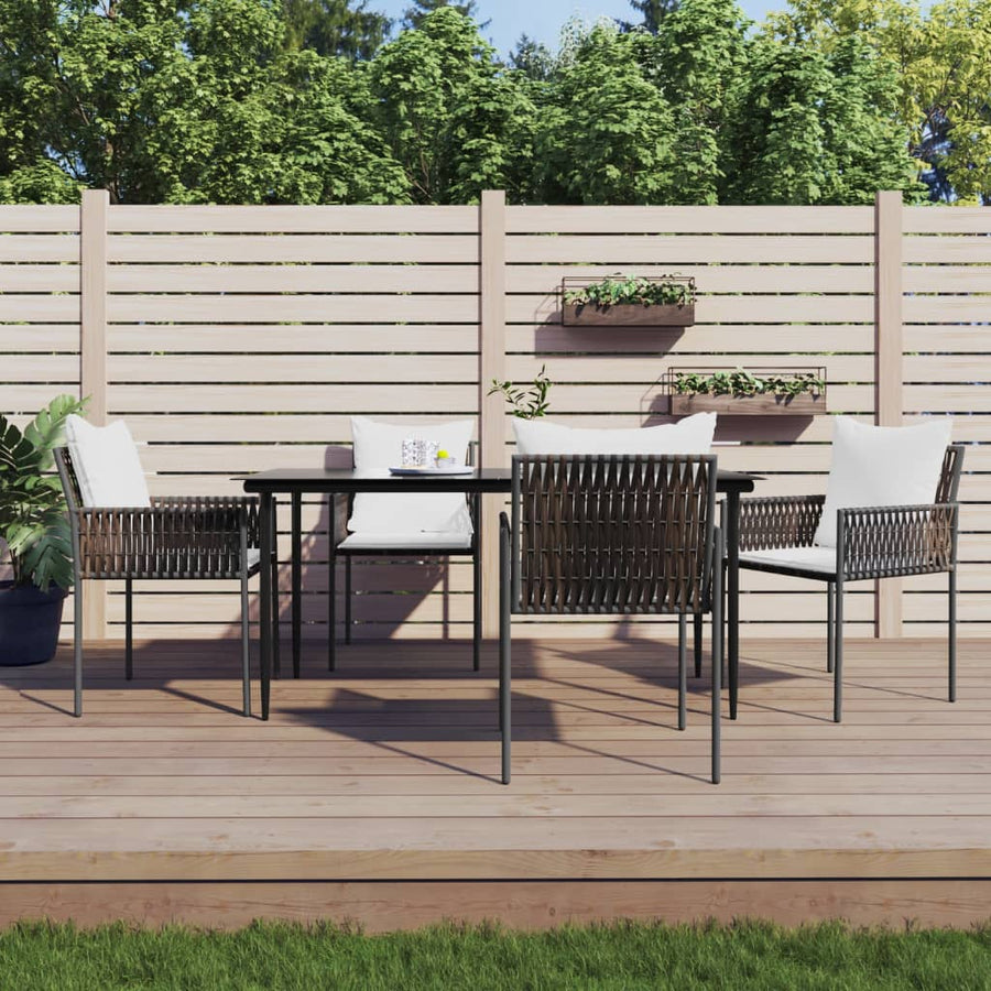 -Delige Tuinset Met Kussens Poly Rattan En Staal 5 160 cm tafellengte Bruin
