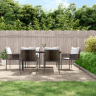 Tuinset 7-delig poly rattan staal met kussens
