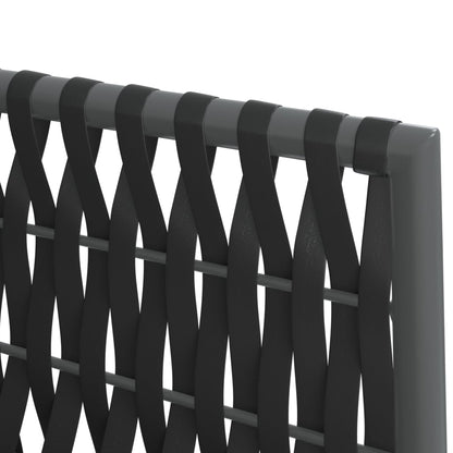 -Delige Tuinset Met Kussens Poly Rattan En Staal 7 160 cm tafellengte Zwart