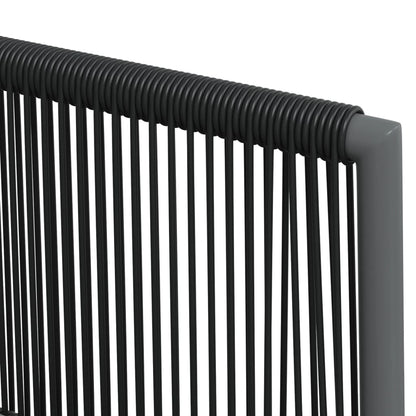 -Delige Tuinset Met Kussens Poly Rattan En Staal Zwart 3 80 cm tafellengte