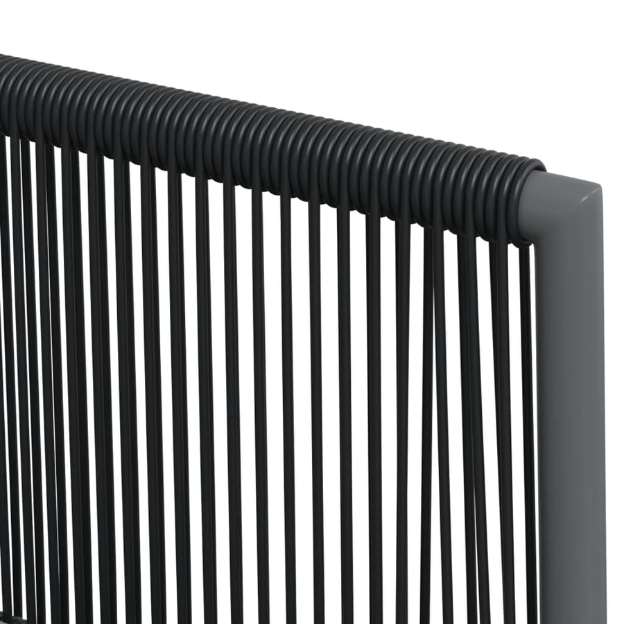 -Delige Tuinset Met Kussens Poly Rattan En Staal Zwart 5 80 cm tafellengte