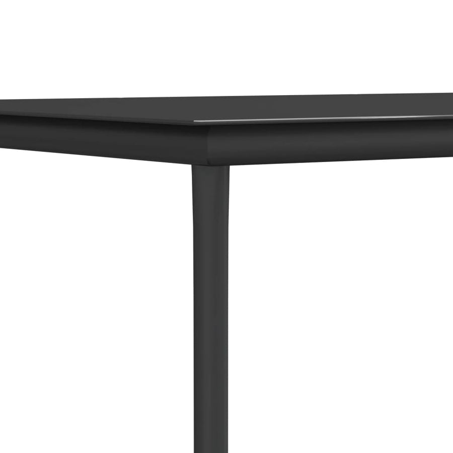 -Delige Tuinset Met Kussens Poly Rattan En Staal Zwart 5 140 cm tafellengte