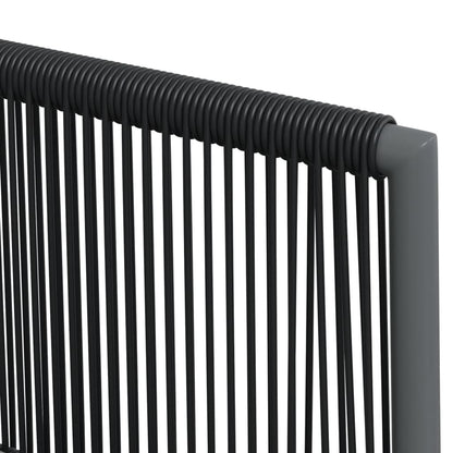 -Delige Tuinset Met Kussens Poly Rattan En Staal Zwart 5 140 cm tafellengte
