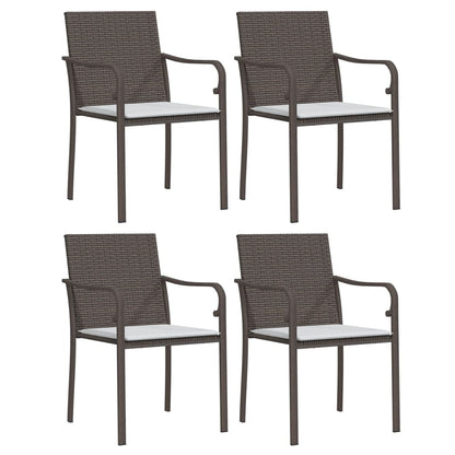 Tuinstoelen Met Kussens 56X59X8 Cm Poly Rattan 4 Bruin