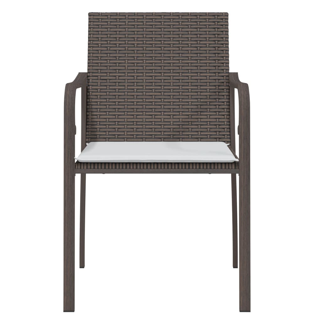 Tuinstoelen Met Kussens 56X59X8 Cm Poly Rattan 4 Bruin